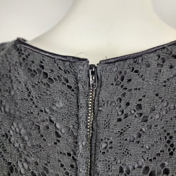 Vintage Wendy Lane Black Lace Long Sleeve Sheath Dress Size M - Picture 8 of 12